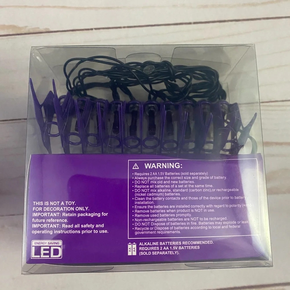 NEW 4X Halloween Witch Hats String LED Lights Purple Bulbs Indoor